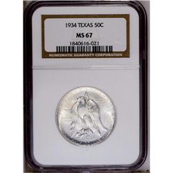 1934 50C Texas MS67 NGC. Dominating luster on both sid 1934[50C] Texas MS67 NGC.