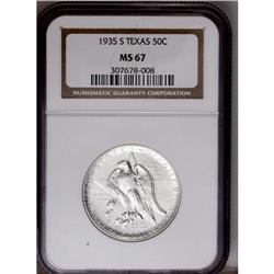 1935-S 50C Texas MS67 NGC. This satiny Superb Gem is u 1935-S[50C] Texas MS67 NGC.