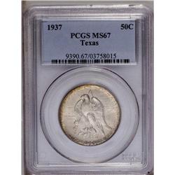1937 50C Texas MS67 PCGS. Bright rainbow iridescence o 1937[50C] Texas MS67 PCGS.