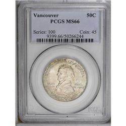 1925 50C Vancouver MS66 PCGS. This is one of the most 1925[50C] Vancouver MS66 PCGS.