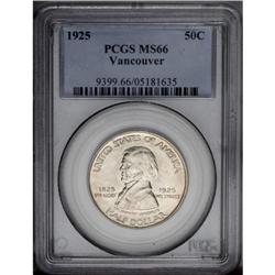 1925 50C Vancouver MS66 PCGS. This attractive commemor 1925[50C] Vancouver MS66 PCGS.
