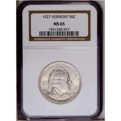 1927 50C Vermont MS65 NGC. Faintly covered in pale yel 1927[50C] Vermont MS65 NGC.