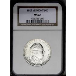 1927 50C Vermont MS65 NGC. A brilliant Gem example of 1927[50C] Vermont MS65 NGC.