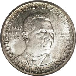 1947-S 50C Booker T. Washington MS67 PCGS. Superb bril 1947-S[50C] Booker T. Washington MS67 PCGS.