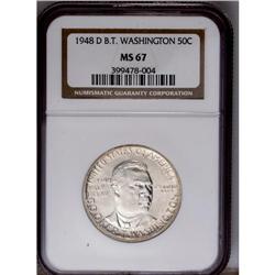 1948-D 50C Booker T. Washington MS67 NGC. A splendid S 1948-D[50C] Booker T. Washington MS67 NGC.