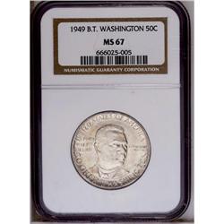 1949 50C Booker T. Washington MS67 NGC. Lightly toned 1949[50C] Booker T. Washington MS67 NGC.