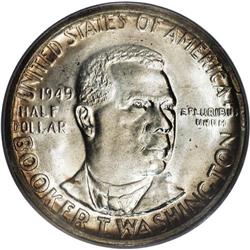 1949-S 50C Booker T. Washington MS67 PCGS. Intensely l 1949-S[50C] Booker T. Washington MS67 PCGS.