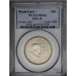 1951-D 50C Washington-Carver MS66 PCGS. Lightly abrade 1951-D[50C] Washington-Carver MS66 PCGS.
