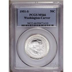 1951-S 50C Washington-Carver MS66 PCGS. Untoned with r 1951-S[50C] Washington-Carver MS66 PCGS.