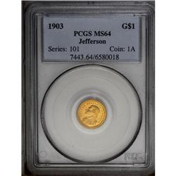 1903 G$1 Louisiana Purchase/Jefferson MS64 PCGS. Deep 1903[G$1] Louisiana Purchase/Jefferson MS64 PC