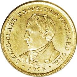 1905 G$1 Lewis and Clark MS64 PCGS. Semi-prooflike wit 1905[G$1] Lewis and Clark MS64 PCGS.