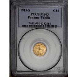 1915-S G$1 Panama-Pacific Gold Dollar MS63 PCGS. A cou 1915-S[G$1] Panama-Pacific Gold Dollar MS63 P