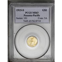 1915-S G$1 PAN-PAC MS63 PCGS.From The Steve Glenn Coll 1915-S[G$1] Panama-Pacific Gold Dollar MS63 P