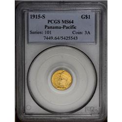 1915-S G$1 Panama-Pacific Gold Dollar MS64 PCGS. The o 1915-S[G$1] Panama-Pacific Gold Dollar MS64 P