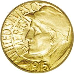 1915-S G$1 Panama-Pacific Gold Dollar MS66 PCGS. Corne 1915-S[G$1] Panama-Pacific Gold Dollar MS66 P