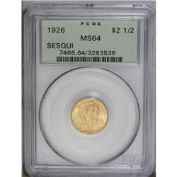 1926 $2 1/2 Sesquicentennial MS64 PCGS. An attractive 1926[$2 1/2] Sesquicentennial MS64 PCGS.