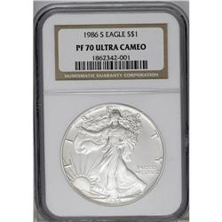 1986-S S$1 Silver Eagle PR70 Deep Cameo NGC. Perfectom 1986-S[img border='0' src='http://www.heritag