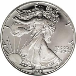 1988-S S$1 Silver Eagle PR70 Ultra Cameo NGC. Blazing 1988-S[img border='0' src='http://www.heritage
