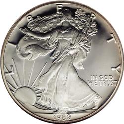 1989-S S$1 Silver Eagle PR70 Ultra Cameo NGC. Absolute 1989-S[img border='0' src='http://www.heritag