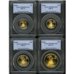 1991-P G$5 Tenth-Ounce Gold Eagle PR69 Deep Cameo PCGS 1991-P[G$5] Tenth-Ounce Gold Eagle PR69 Deep 