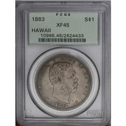 1883 S$1 Hawaii Dollar XF45 PCGS. A bold gunmetal-gray 1883[img border='0' src='http://www.heritagec