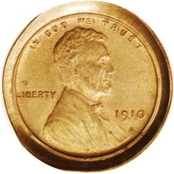 1910 1C Lincoln Cent Obverse Uniface Test Strike. AU58 1910[1C] Lincoln Cent Obverse Uniface Test St