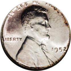 1952 1C Lincoln Cent--Struck on a Dime Planchet--MS63 1952[1C] Lincoln Cent--Struck on a Dime Planch