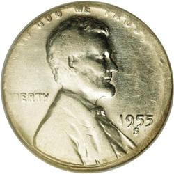 1955-S 1C Lincoln Cent--Struck on a Type One Dime Plan 1955-S[1C] Lincoln Cent--Struck on a Type One