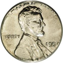 1959 1C Lincoln Cent--Struck on a Dime Planchet--MS63 1959[1C] Lincoln Cent--Struck on a Dime Planch