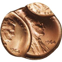 1964 1C Lincoln Cent--Triple Struck--MS65 Red and Brow 1964[1C] Lincoln Cent--Triple Struck--MS65 Re