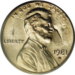 1981-D 1C Lincoln Cent--Double Denomination on Struck 1981-D[1C] Lincoln Cent--Double Denomination o