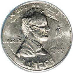 1989 1C Lincoln Cent--Double Denomination on Struck Di 1989[1C] Lincoln Cent--Double Denomination on