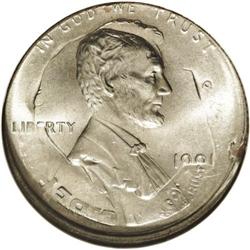 1991 1C Lincoln Cent--Struck on a 1991-P Dime--MS63 AN 1991[1C] Lincoln Cent--Struck on a 1991-P Dim