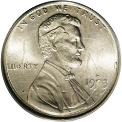 1993 1C Lincoln Cent--Double Denomination on Struck Di 1993[1C] Lincoln Cent--Double Denomination on