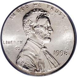 1998 1C Lincoln Cent--Double Denomination on Struck Di 1998[1C] Lincoln Cent--Double Denomination on