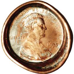 1998 1C Lincoln Cent--Obverse Die Cap--MS66 Red NGC. Co 1998 Lincoln Cent--Obverse Die Cap--MS66 Red