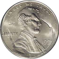 1999 1C Lincoln Cent--Struck on a 1998-P Roosevelt Dim 1999[1C] Lincoln Cent--Struck on a 1998-P Roo