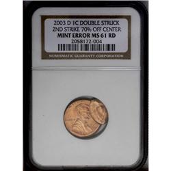 2003-D 1C Lincoln Cent--Double Struck, 2nd Strike 70% 2003-D[1C] Lincoln Cent--Double Struck, 2nd St