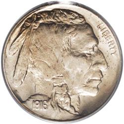 1916 5C MS64 PCGS. FS-016.3. Missing Designer''s Initi 1916[5C] Buffalo Nickel--Missing Designer's I