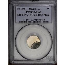 No Date 5C Jefferson Nickel Struck Off Center on a Cla Undated[5C] Jefferson Nickel--Struck Off Cent