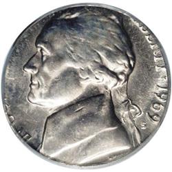 1969-S 5C Jefferson Nickel--Struck on Dime Planchet--M 1969-S[5C] Jefferson Nickel--Struck on Dime P