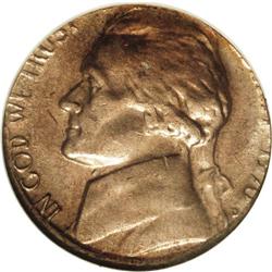 1970-D 5C Jefferson Nickel--Struck on Cent Planchet, R 1970-D[5C] Jefferson Nickel--Struck on Cent P