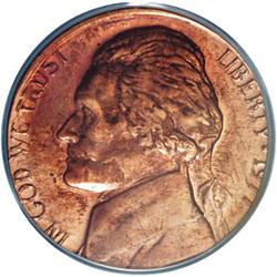 1977 5C Jefferson Nickel--Double Denomination on Struc 1977[5C] Jefferson Nickel--Double Denominatio