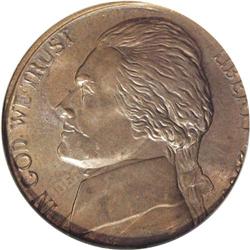 2000-P 5C Jefferson Nickel--Struck on a 1978 Lincoln C 2000-P[5C] Jefferson Nickel--Struck on a 1978
