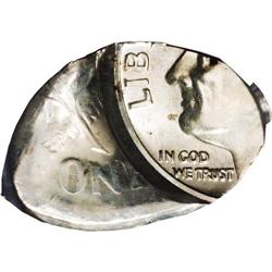 No Date 10C Roosevelt Dime--Flipover Double Strike on Undated[10C] Roosevelt Dime--Flipover Double S