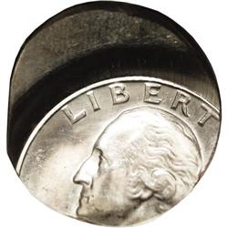 Quarter Struck Off Center on a Clad Dime Planchet Undated[50C] Washington Quarter--Struck on a Clad 