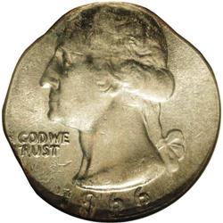 1966 25C Washington Quarter--Struck on a Dime Planchet 1966[25C] Washington Quarter--Struck on a Dim