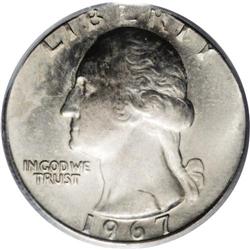 1967 25C Washington Quarter--Struck on a Five Cents Pl 1967[25C] Washington Quarter--Struck on a Fiv