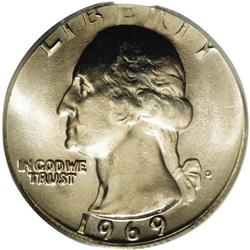 1969-D 25C Washington Quarter--Struck on a Five Cents 1969-D[25C] Washington Quarter--Struck on a Fi