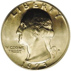 1973-D 25C Washington Quarter--Struck on a Five Cents 1973-D[25C] Washington Quarter--Struck on a Fi